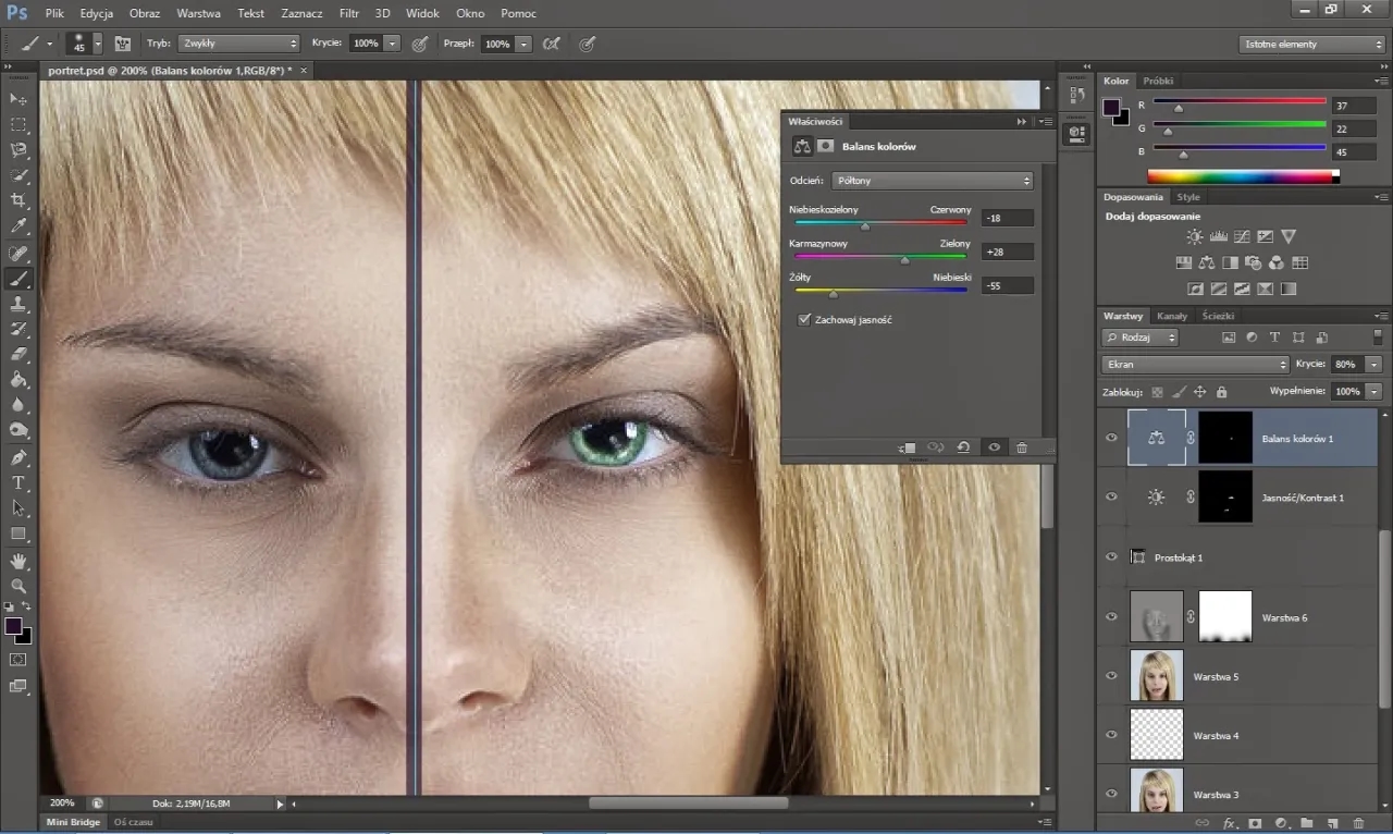 Jak zmienić kolor włosów w Photoshopie i uzyskać naturalny efekt